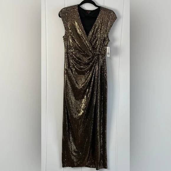 slim fit dress slacks Strapless Metallic Jacquard Ball Gown | Gown main image 0